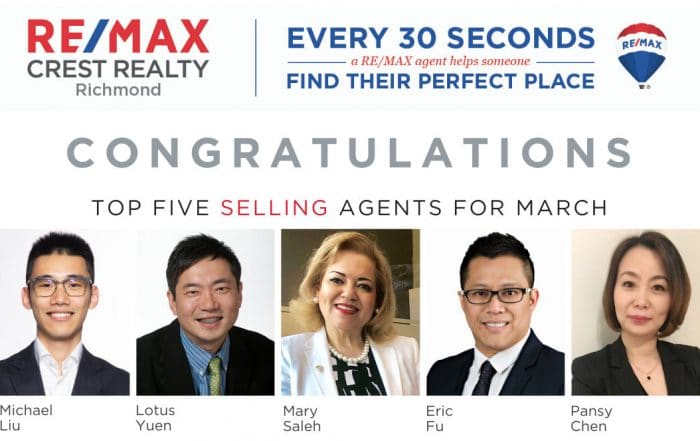 Top 5 Selling Real Estate Agent March 2020