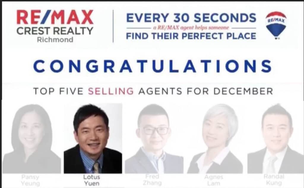 Top 5 Selling Agent with Lotus Yuen v1 - Dec 2021