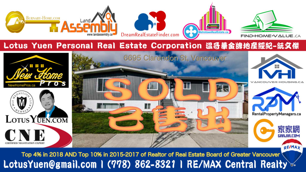 SOLD - 6695 Clarendon St Vancouver by Lotus Yuen