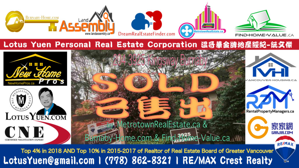 SOLD - 204 3925 Kingsway Burnaby