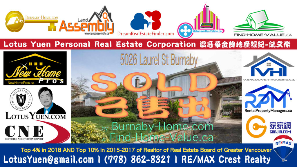 SOLD - 5026 LAUREL STREET Burnaby