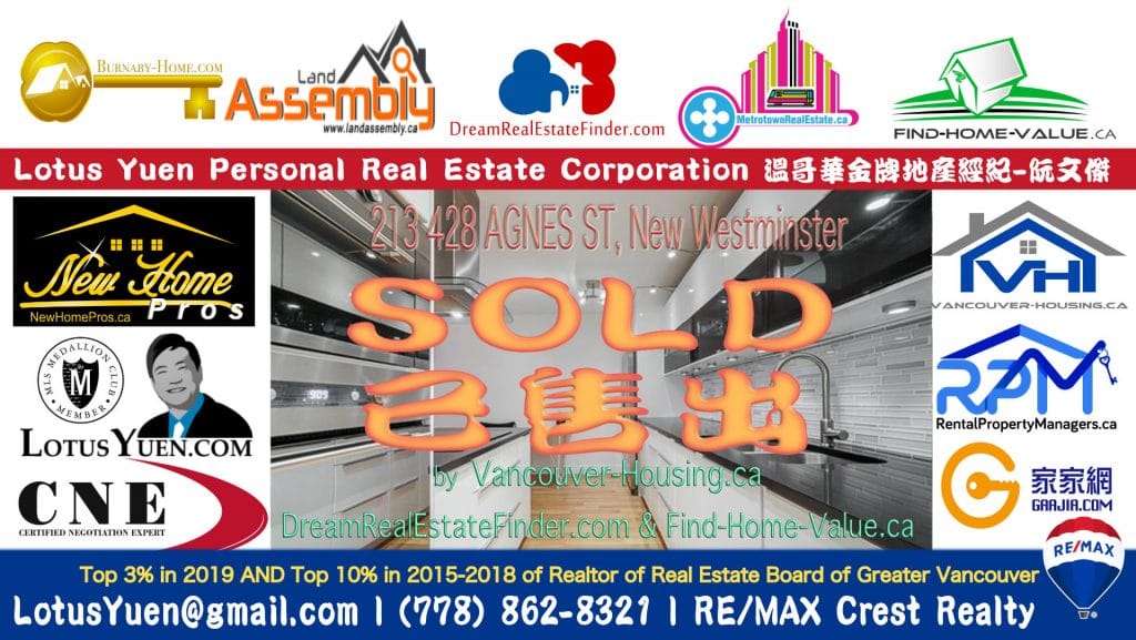 SOLD - 213 428 AGNES ST, New Westminster