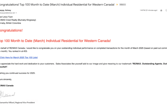 Top 100 Month to Date (March) Individual Residential for Western Canada - REMAX