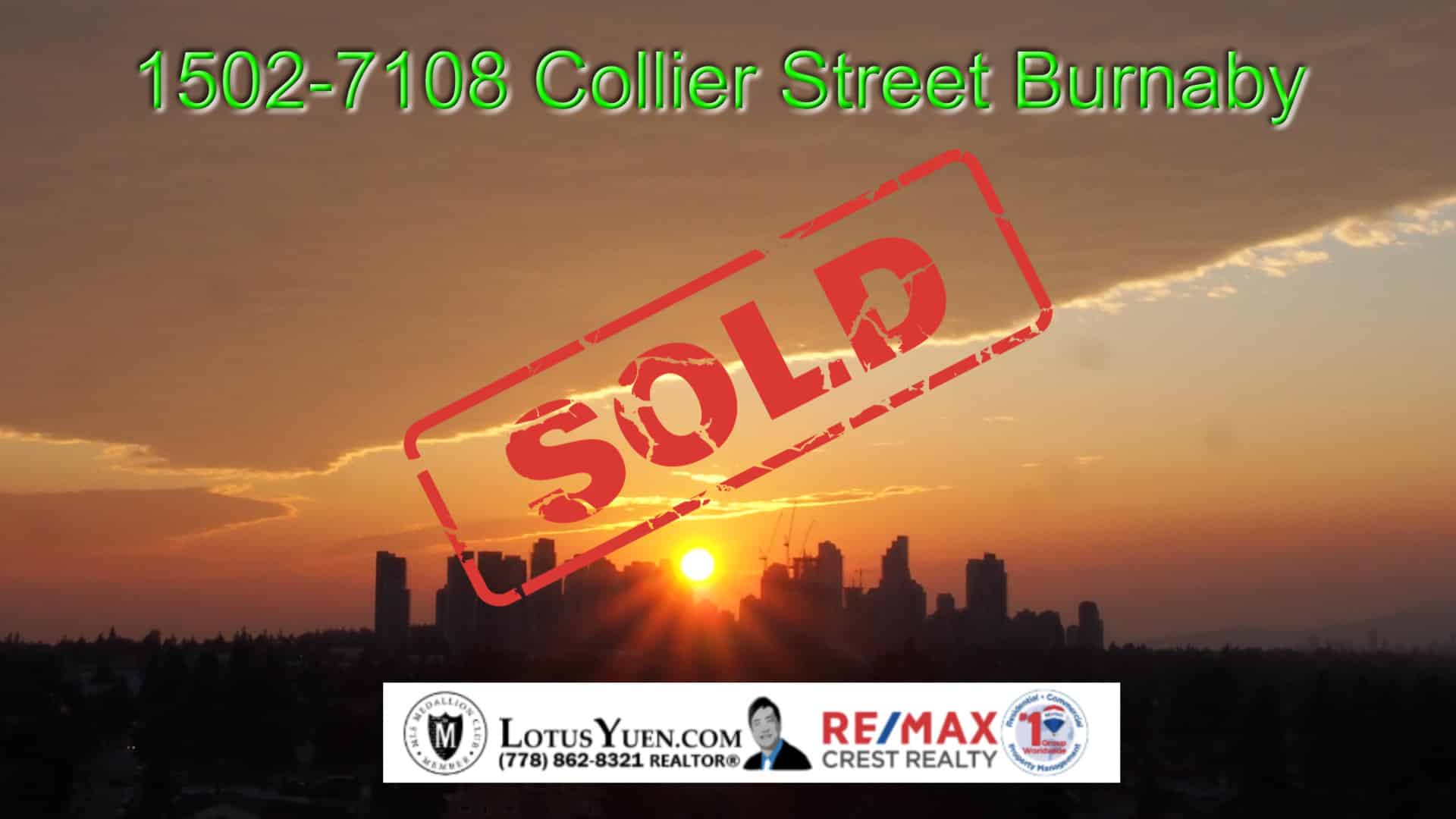 1502-7108 Collier Street Burnaby Condo for Sale