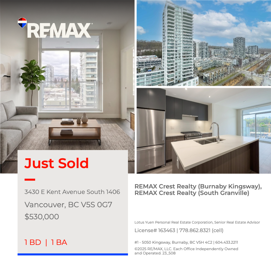 1406-3430 E Kent Avenue South Vancouver Condo for Sale