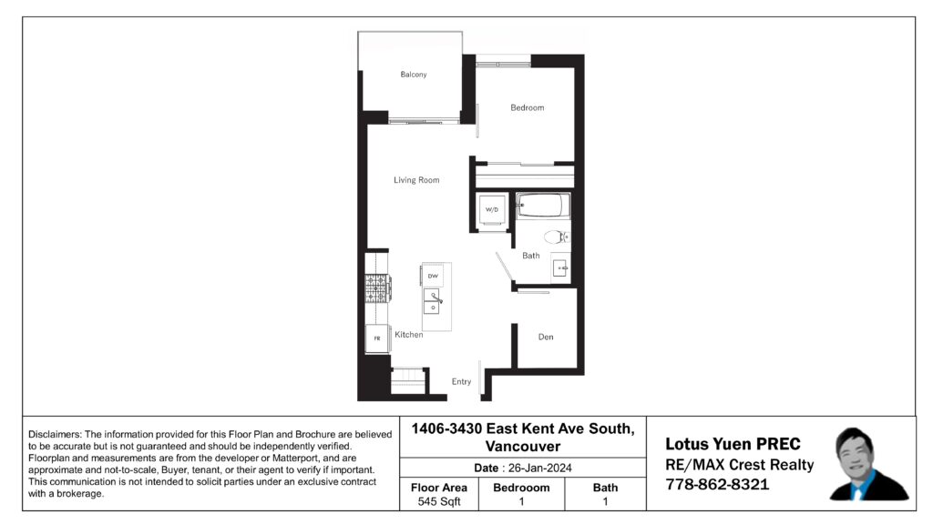 1406-3430 E Kent Avenue South Vancouver - FloorPlan